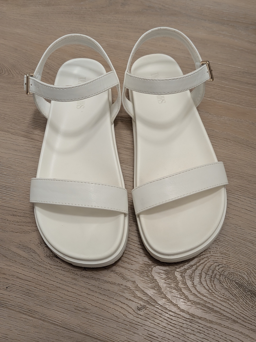 Women’s White Ankle-Strap Sandals 7.5